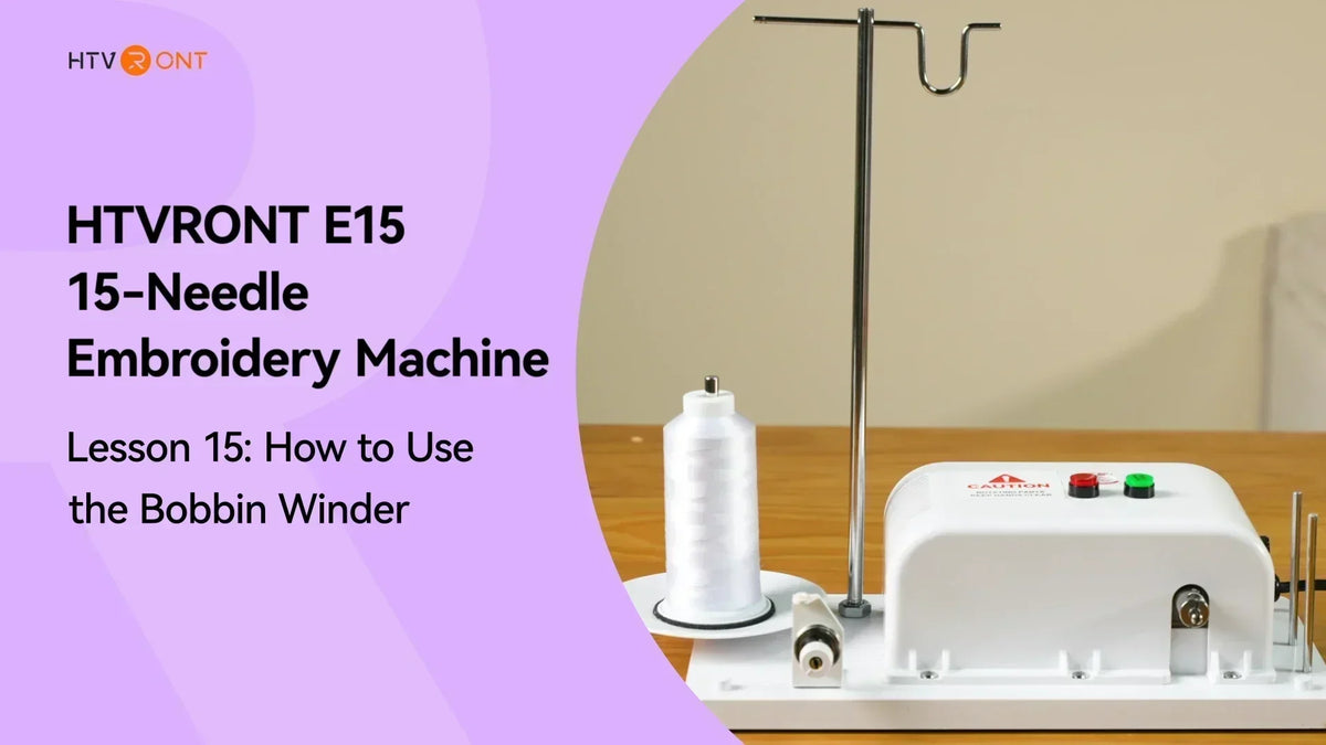 How to Use the Bobbin Winder of Embroidery Machine - E15 Lesson 15