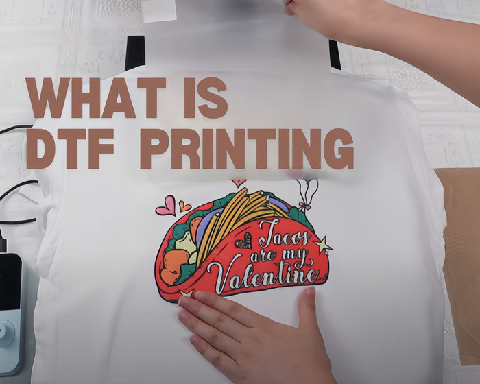This is a blog cover image about using dtf printing to make clothing patterns.