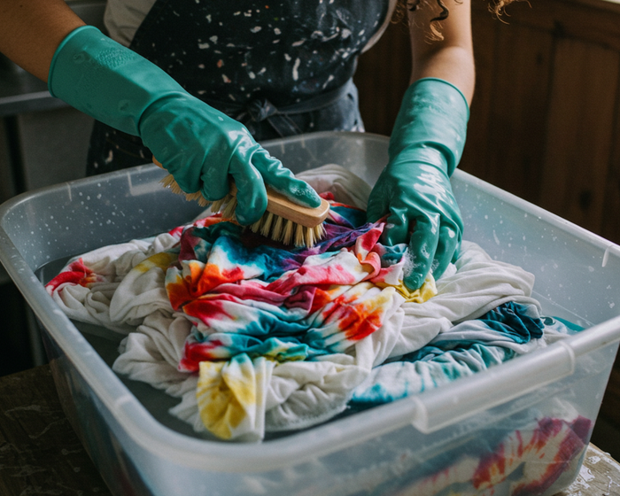 This is a cover picture about how to remove tie-dye from clothing.