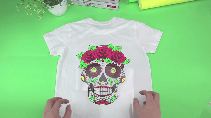 This covered shows layer htv on T-shirt.