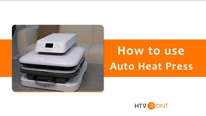 The image shows the title of how to use HTVRONT Auto Heat Press.