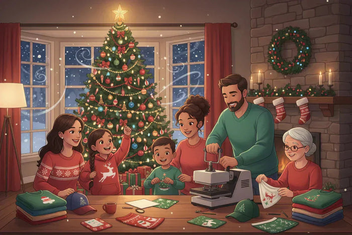 Make Holiday Crafts Together with a T-Shirt Press