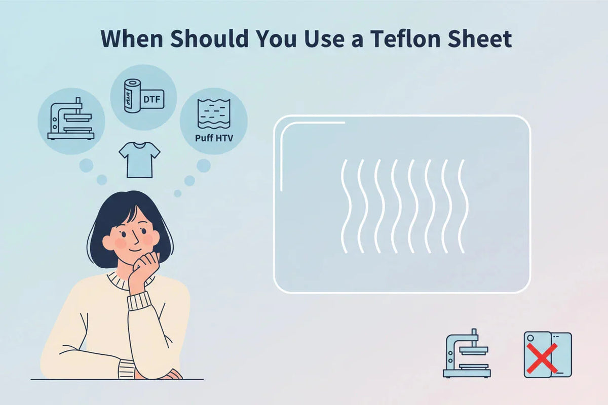 When Should You Use a Teflon Sheet? Heat Press Advanced Guide