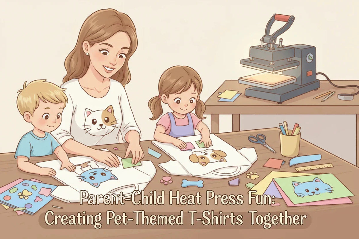 Parent-Child Heat Press Fun: Creating Pet-Themed T-Shirts Together