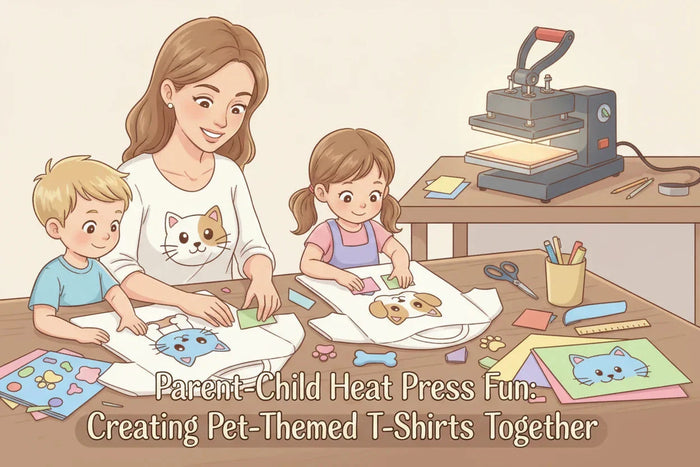 Parent-Child Heat Press Fun: Creating Pet-Themed T-Shirts Together