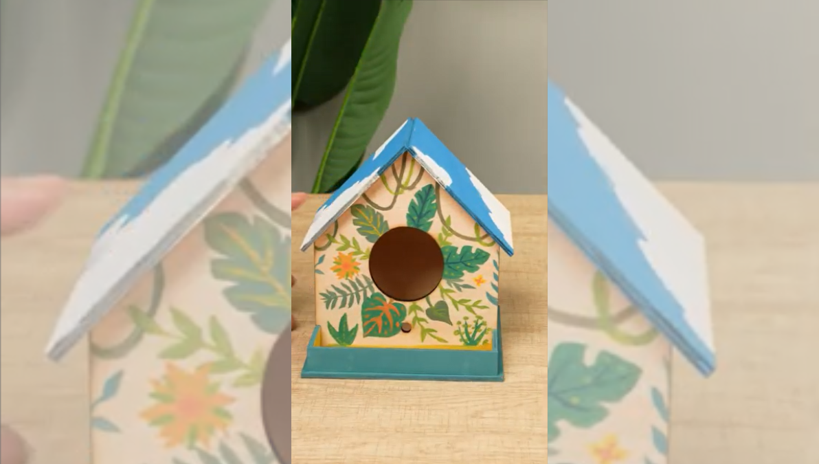This is a cover image about wooden birdhouse.