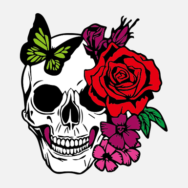 【MEMBER ONLY】Skull With Rose SVG