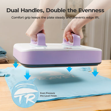 Dual Handles, Double the Evenness-Comfort grip keeps the plate steady and prevents edglift