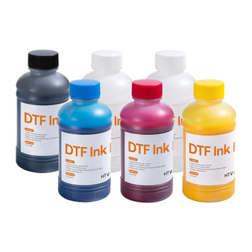【DTF White Ink Set Arrived!】HTVRONT Direct to Transfer Film Ink 250ml*6 【Only For D1 DTF】