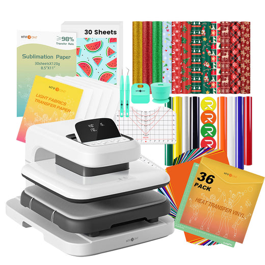 [Christmas Best Deal] HTVRONT Auto Heat Press 2+Great Value Bundle