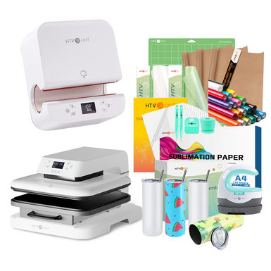 HTVRONT Auto+Tumbler Heat Press Machine + Materials Bundle