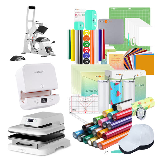 [All in one]HTVRONT Auto Heat Press15"x15"+Tumbler Press+Manual Hat Press Machine+All in Bundle