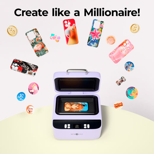 HTVRONT H17 Phone Case + Auto2 Heat Press +Tumbler Heat Press all-in-one Bundle