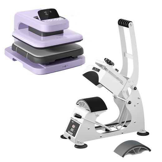 [Machine Bundle] HTVRONT Manual Hat Heat Press + Auto Heat Press 2-15"x15"