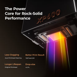 XP600 printer core with features highlighted on a dark background