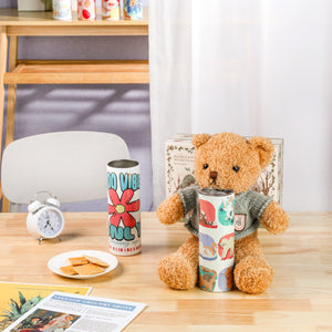 2 tumblers with cartoon flower pattern