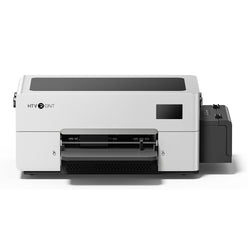 White and black printer with 'HTVRONT' branding on a white background