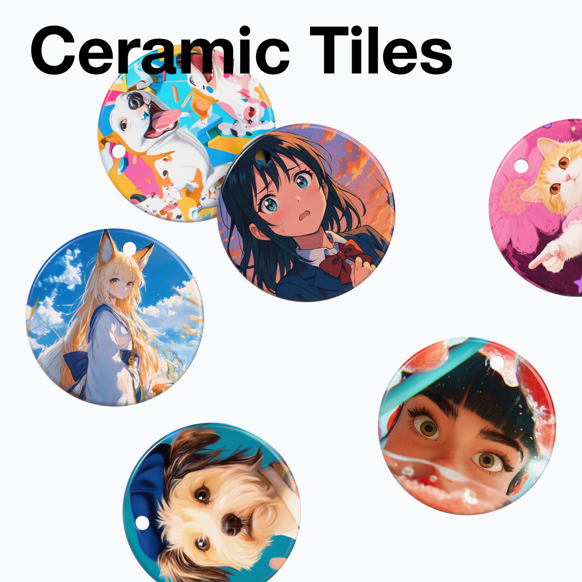Ceramic Tiles with anime character designs