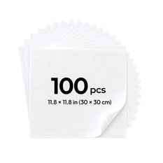 HTVRONT Tear-Away Stabilizer Sheets 100 pcs - 11.8 × 11.8 in / 30 × 30 cm, 70g