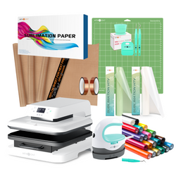 HTVRONT Auto Heat Press Machine for T Shirts 15x15 110V, Ultimate Premium Kit - White