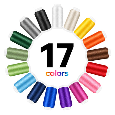 【Pre-Order】HTVRONT 17 Colors Polyester Embroidery Thread For E15, Shipping Starts Oct 8