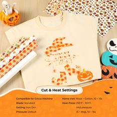 New Models Halloween Patterned Heat Transfer Vinyl Bundle - 13 Sheets 12"x10"