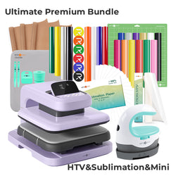 HTVRONT Auto Heat Press 2 - Digit 120V, Ultimate Premium Kit - Lavender Purple
