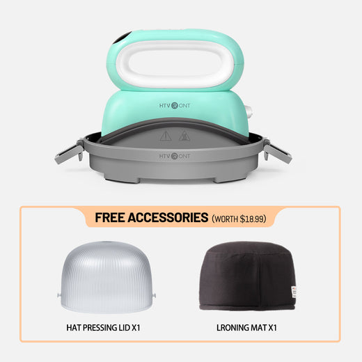 [Premium Bundle]HTVRONT Hat Heat Press Machine+ Super Valued Premium Box(6 pack Baseball Cap Blank + ≥60pcs HTV&Sumblimation Materials & Random Tools ≥120＄)