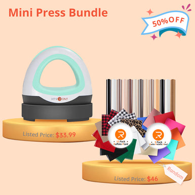 [Mini Heat Press Bundle] Mini Heat Press Machine & HTV Bundle ≥$40