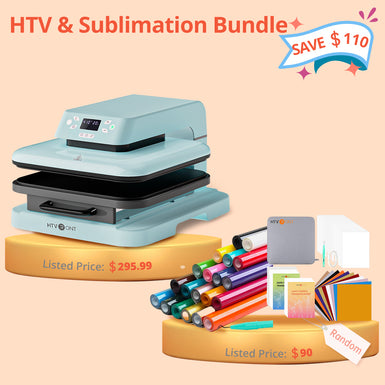 [HTV & Sublimation Bundle] Auto Heat Press Machine 15" x 15" 110V + 52 Pcs Heat Press Accessories +  HTV rolls Bundle (≥$90)