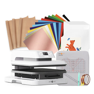 HTVRONT Auto Heat Press Machine for T Shirts 15x15 110V, T-shirt Essential Kit - White