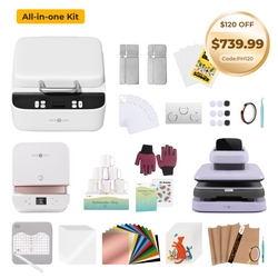 HTVRONT H17 Phone Case + Auto2 Heat Press +Tumbler Heat Press all-in-one Bundle