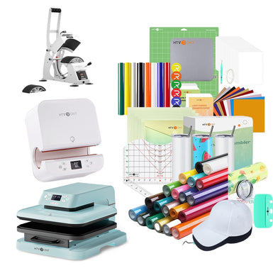 [All-in-One Kit]HTVRONT Auto Heat Press 15"x15"+Tumbler Press+Manual Hat Press Machine+All in Bundle