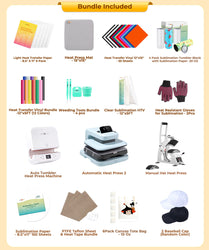 [All in one kit]HTVRONT Auto heat press 2+Tumbler press+Manual Hat Press+All in One Bundle