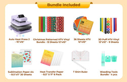 [Christmas Best Deal] HTVRONT Auto Heat Press 2+Great Value Bundle