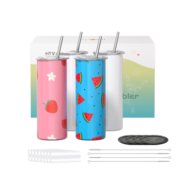 Sublimation Tumbler Blank with Sublimation Paper -  Skinny Straight - 20 OZ