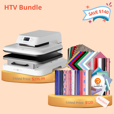 [HTV Bundle] Auto Heat Press Machine 15" x 15" 110V + Heat Transfer Vinyl Bundle (Random HTV≥$120)