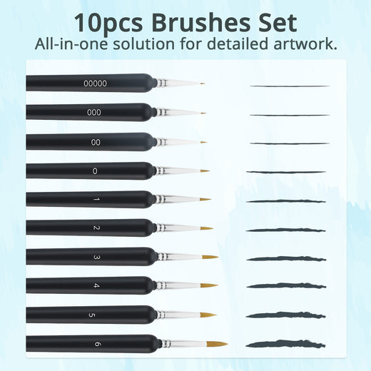 [LOKLiK iPaint] Mini Detail Paintbrush Set（10pcs）