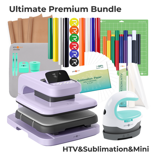 HTVRONT Auto Heat Press 2 - Digit 120V, Ultimate Premium Kit - Lavender Purple