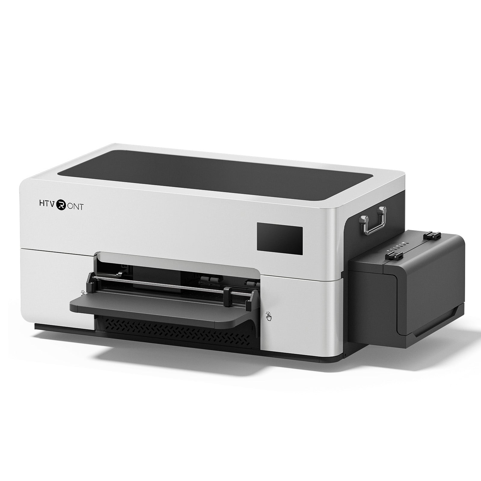 White and black printer on a white background