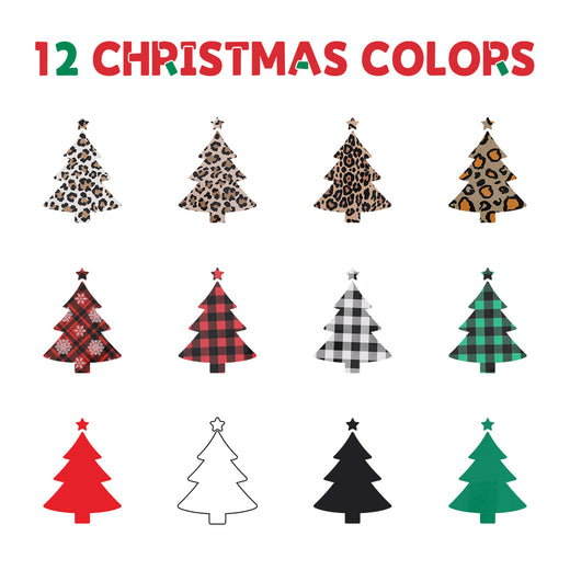 Christmas Patterned Buffalo Plaid & Leopard Heat Transfer Vinyl Bundle  -13 Sheets