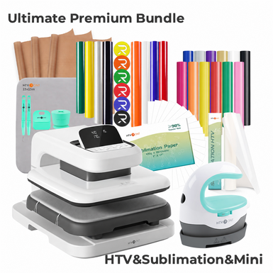 HTVRONT Auto Heat Press 2 - Digit 120V, Ultimate Premium Kit - Daisy White