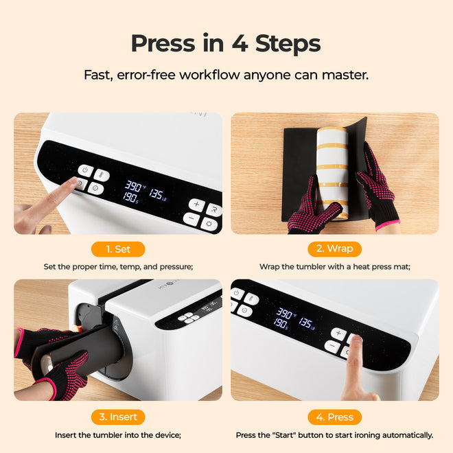 HTVRONT A200 Auto Tumbler Heat Press,  A200 Standard Kit A