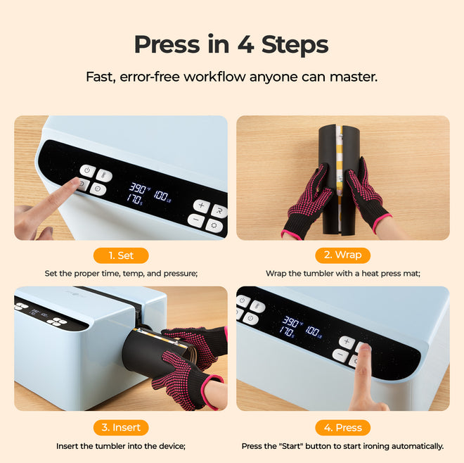 HTVRONT A200 Auto Tumbler Heat Press,  A200H Standard Kit B