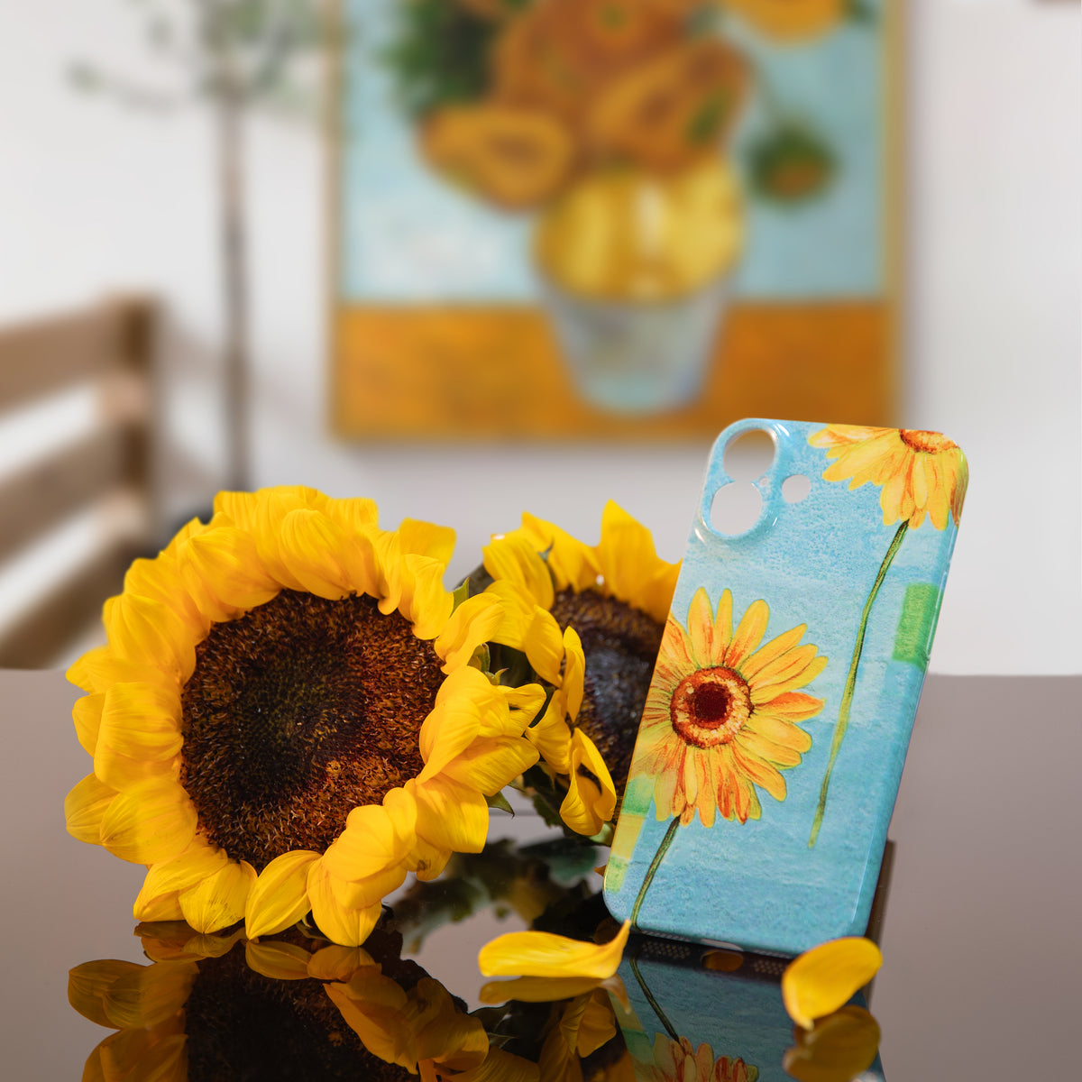 Sunflower pattern phone case