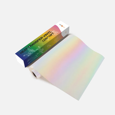 [Clearance Sale]Crystal Holographic Heat Transfer Vinyl  - 12"x 10FT Milky White
