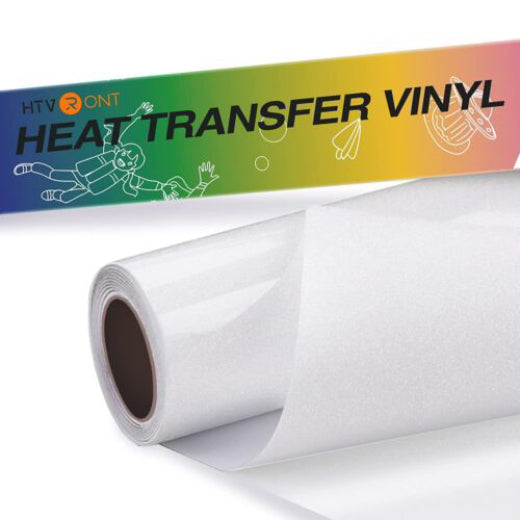 White Glitter Heat Transfer Vinyl Roll for Sublimation - 10" x 6 Ft