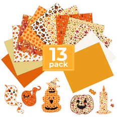 New Models Halloween Patterned Heat Transfer Vinyl Bundle - 13 Sheets 12"x10"