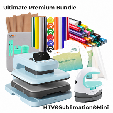 HTVRONT Auto Heat Press 2 - Digit 120V, Ultimate Premium Kit - Bubble Blue