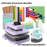 HTVRONT Auto Heat Press 2 - Digit 120V, Ultimate Premium Kit - Lavender Purple